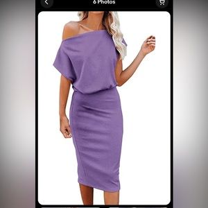 PURPLE RIBBED DRESS